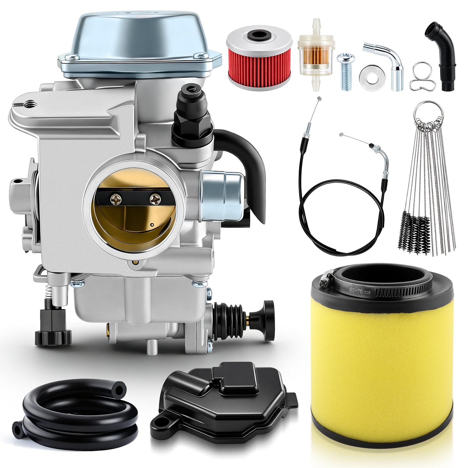 Carbhub carburetor for Honda Fourtrax enhances idle stability and throttle responsiveness.