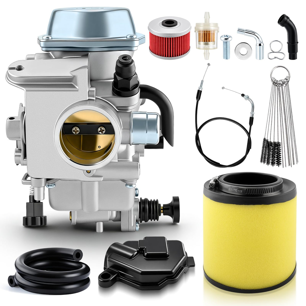 Carbhub carburetor for Honda Fourtrax enhances idle stability and throttle responsiveness.