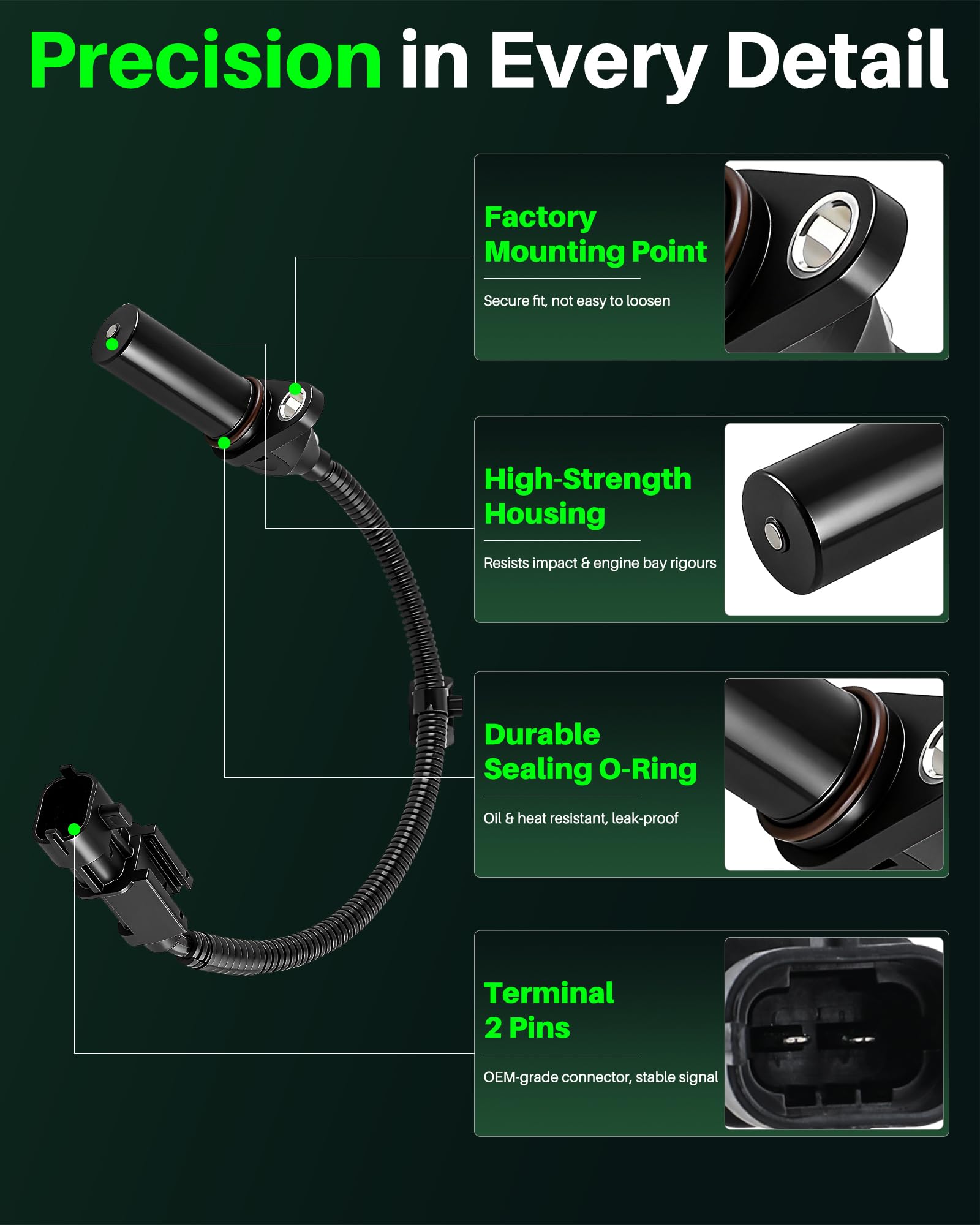 Carbhub crankshaft sensor connectors close-up emphasizes plug-and-play compatibility.
