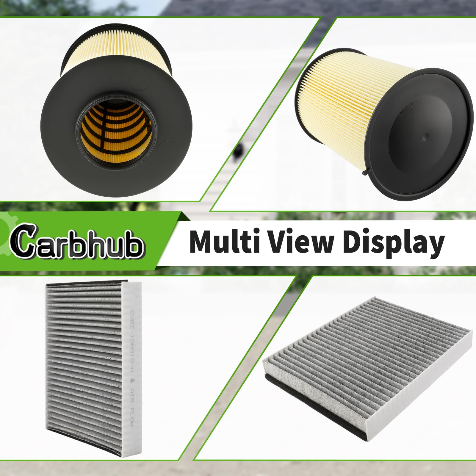 Carbhub engine air filter media close-up highlights filtration media.