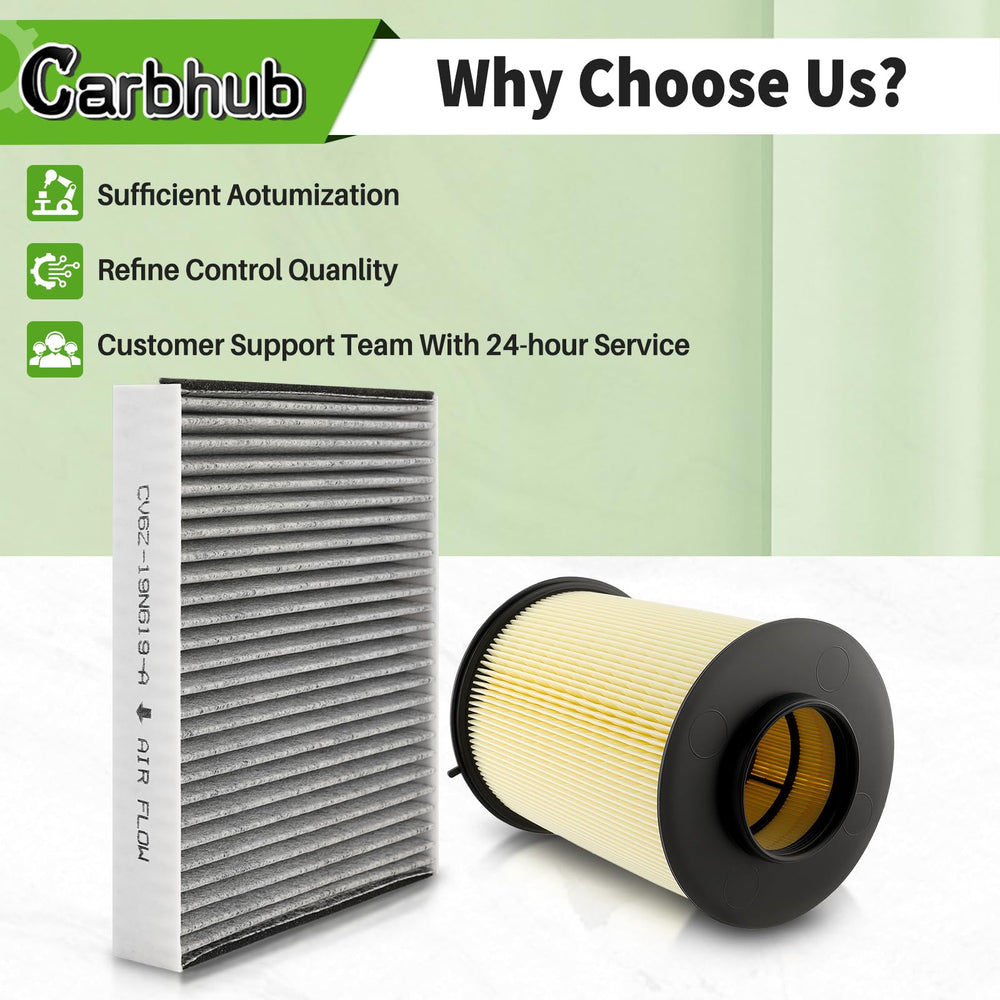Carbhub filter kit packaging highlights included parts.