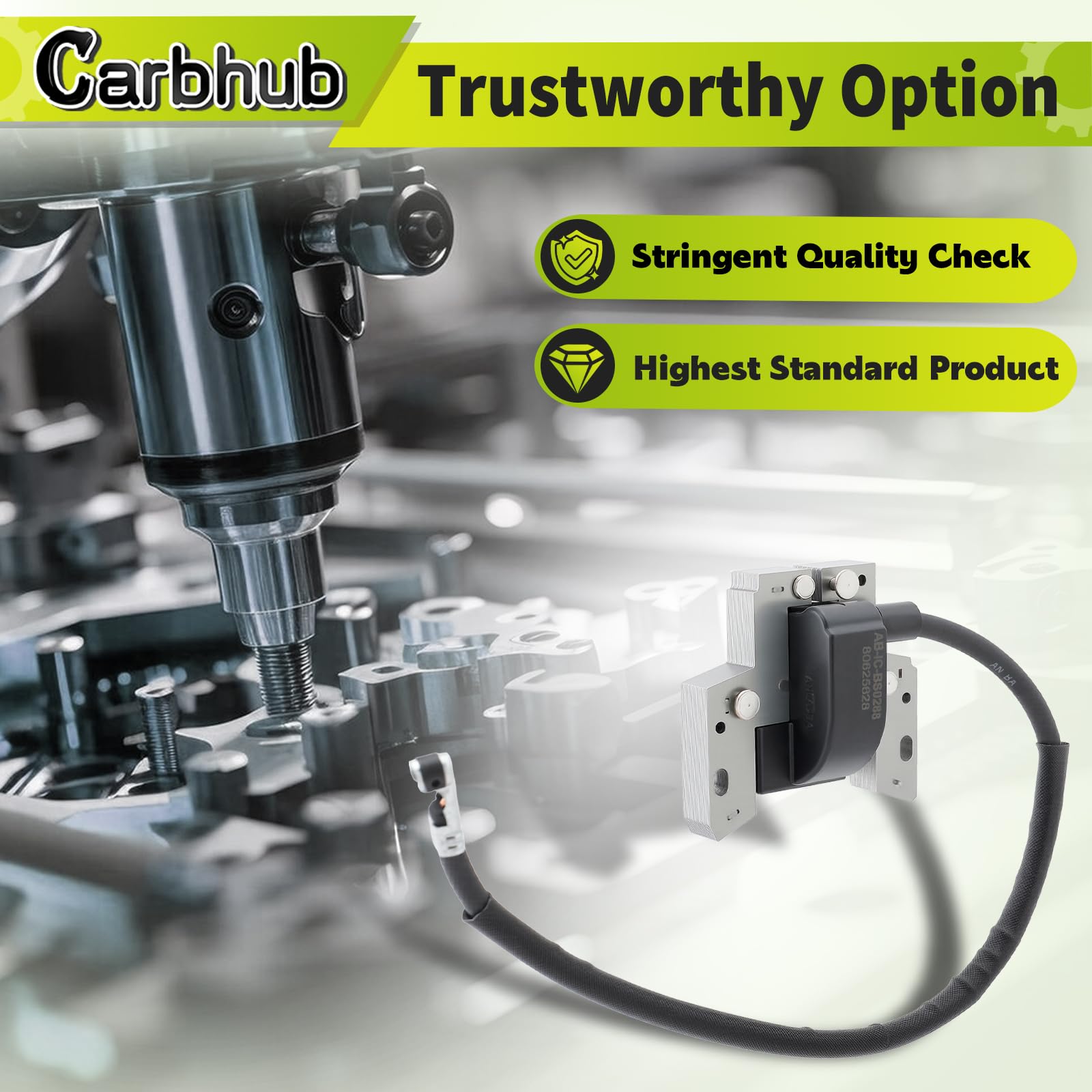 Carbhub ignition coil for Toro 20181 lawn mower with stable spark.