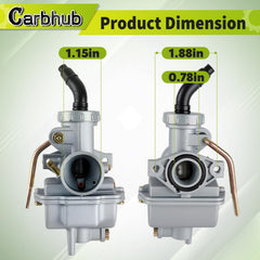 Carbhub PZ20 carburetor side angle highlighting compact fit