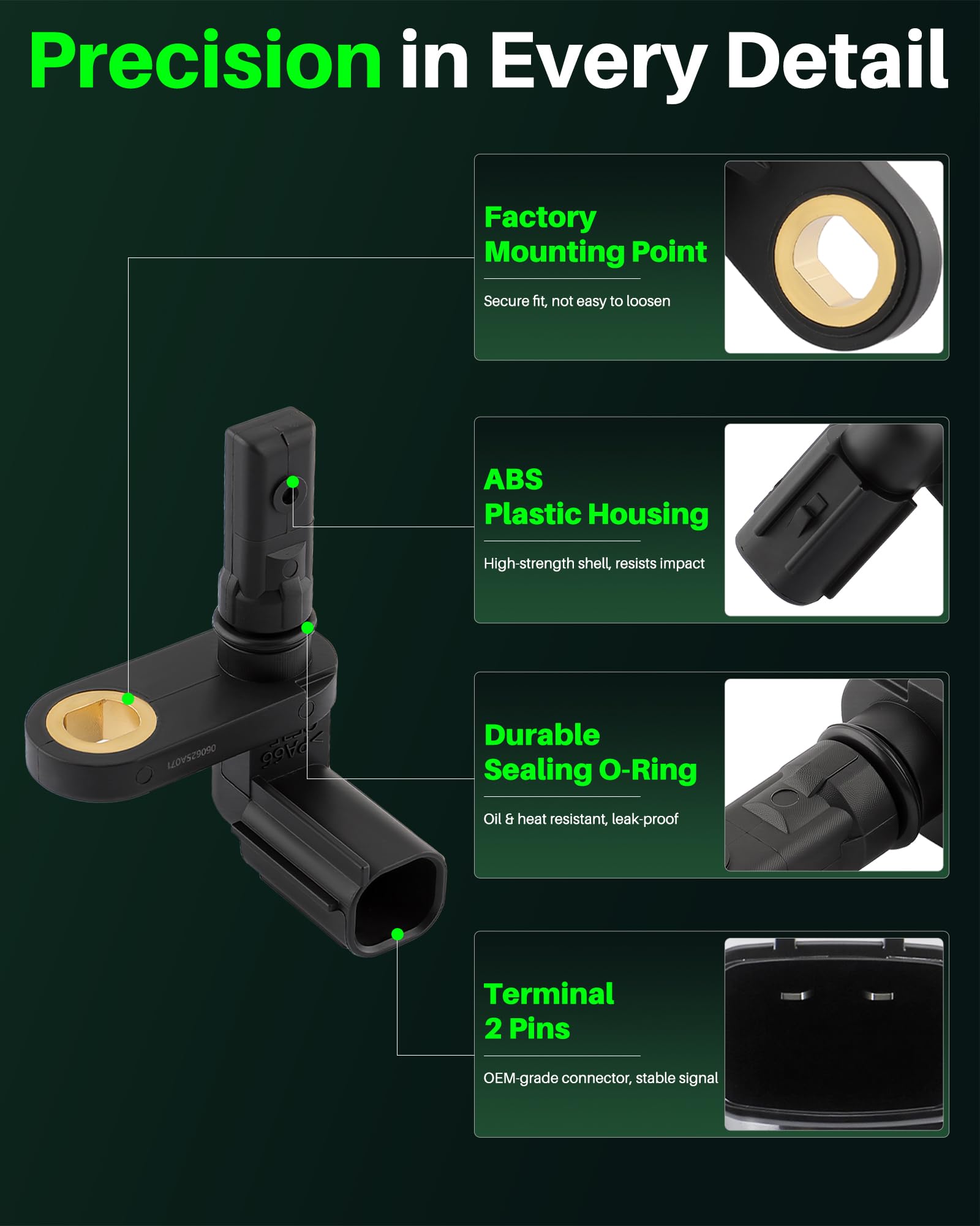 Carbhub ABS sensor rear left for Toyota Tundra; accurate speed data for safe braking