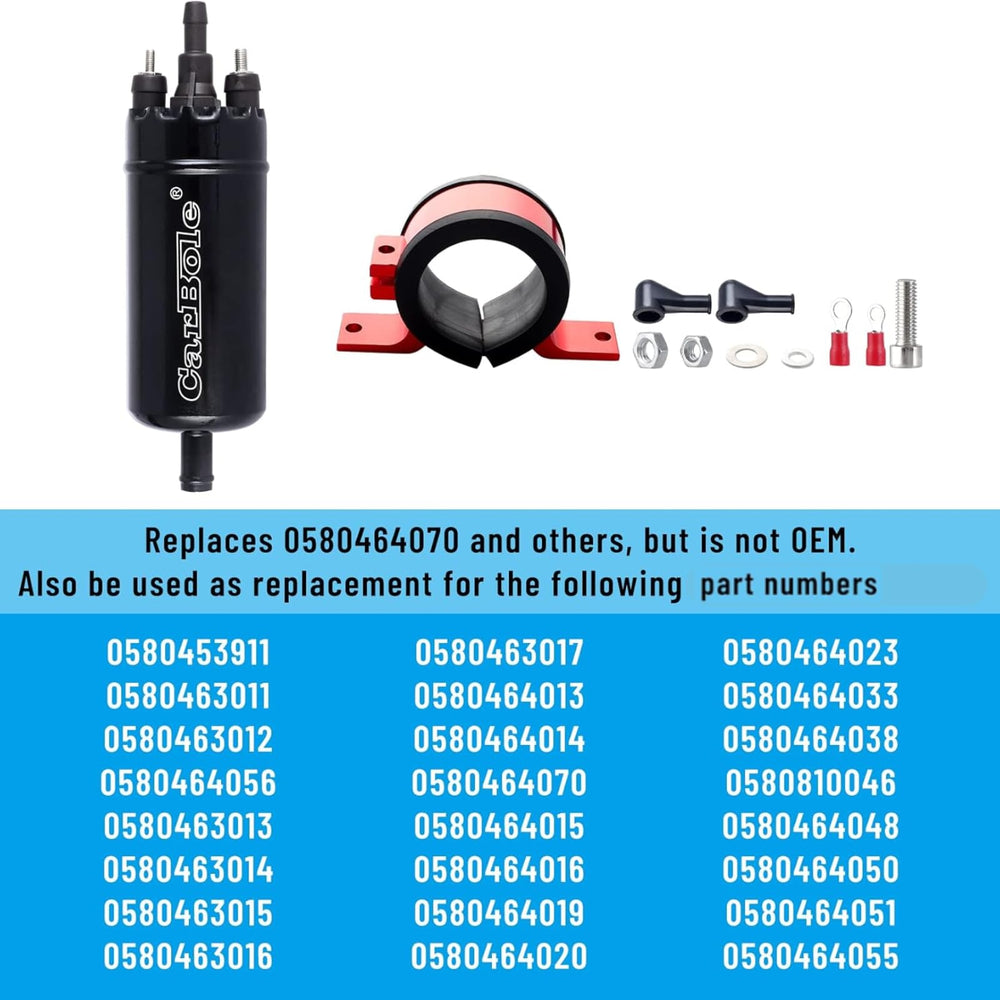 CarBole replacement pump compatible with 0580464070 and aftermarket systems.