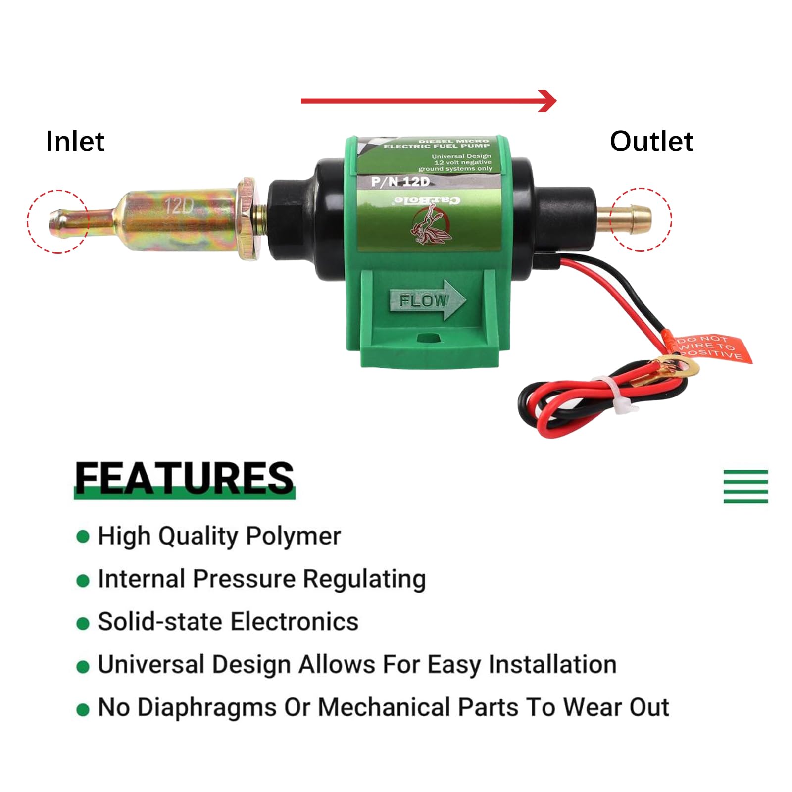 CarBole 12D micro pump mounted near fuel tank for quiet operation.