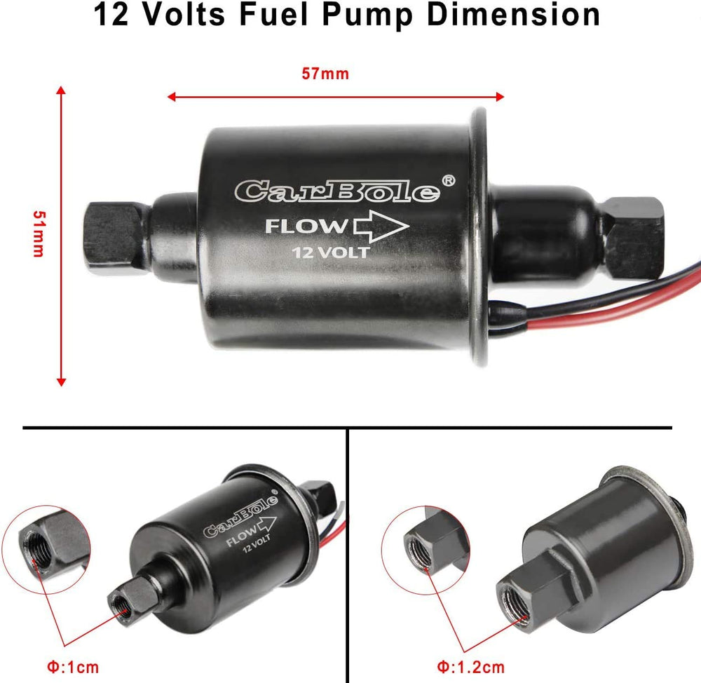 CarBole 12V fuel pump mounting holes close shot for stable installation