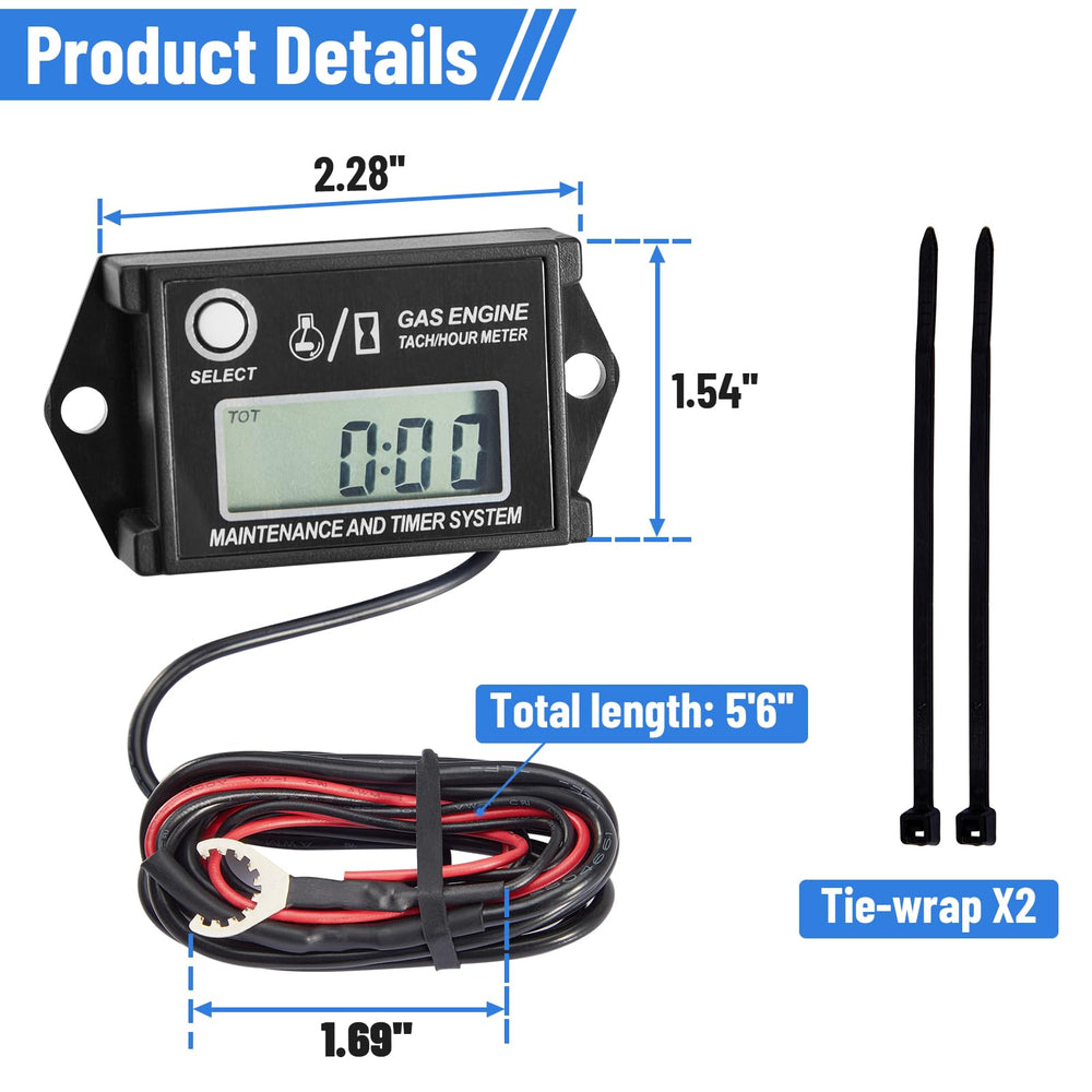Compact CarBole meter sized 16x3 inches for easy mounting and readability.