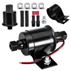 CarBole E8012S inline pump front view emphasizing compact, reliable fuel delivery.