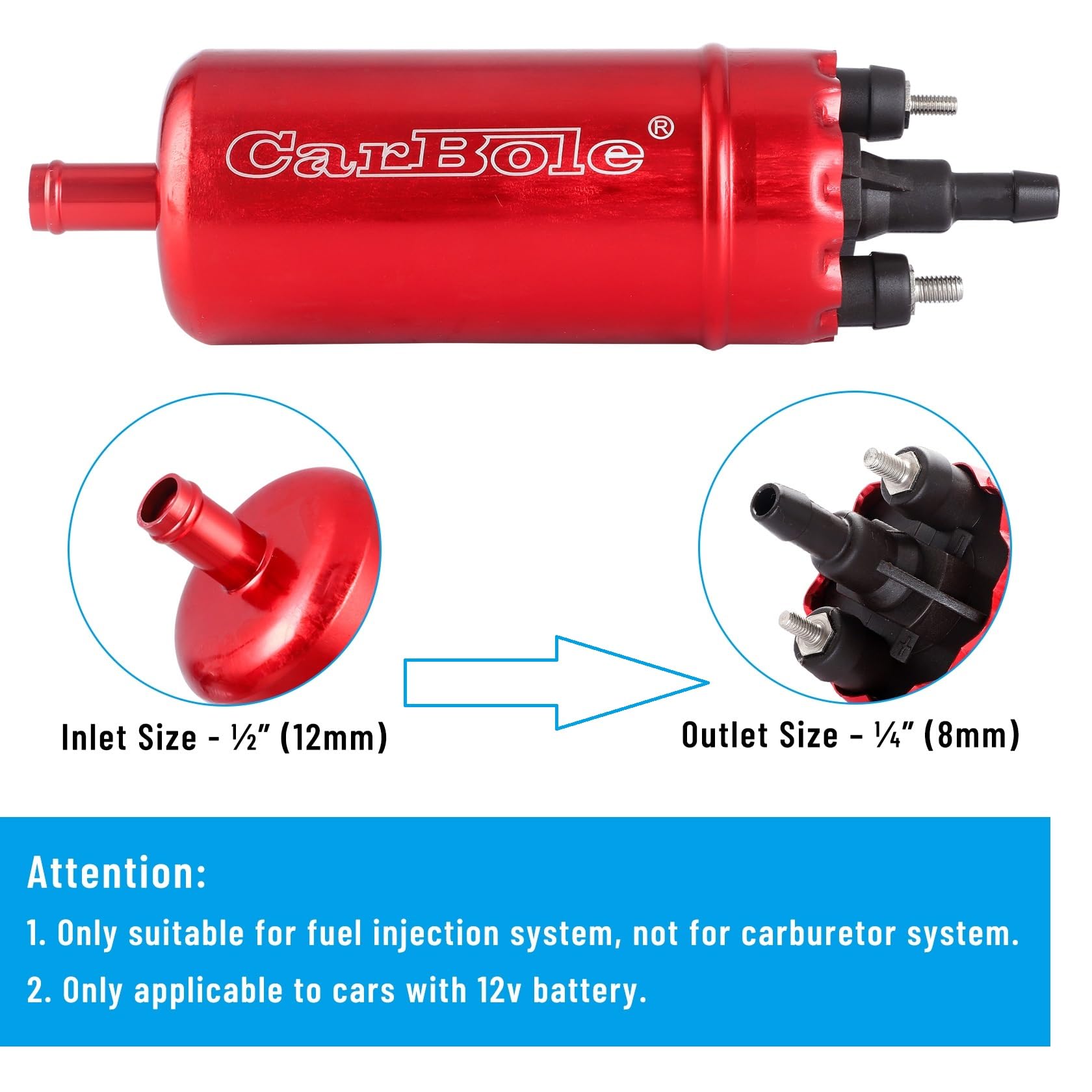 CarBole high-flow pump delivering 120 LPH at 6 bar