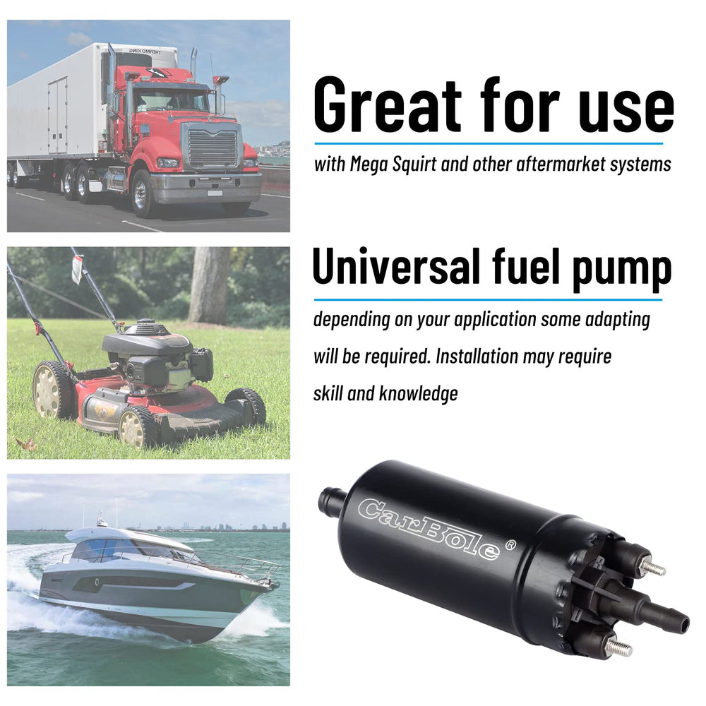 CarBole high‑pressure inline pump suitable for gasoline and diesel applications.