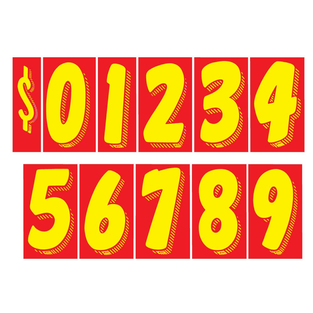 CarBowz EZ Line yellow on red numbers 7.5-inch for clear windshield visibility.