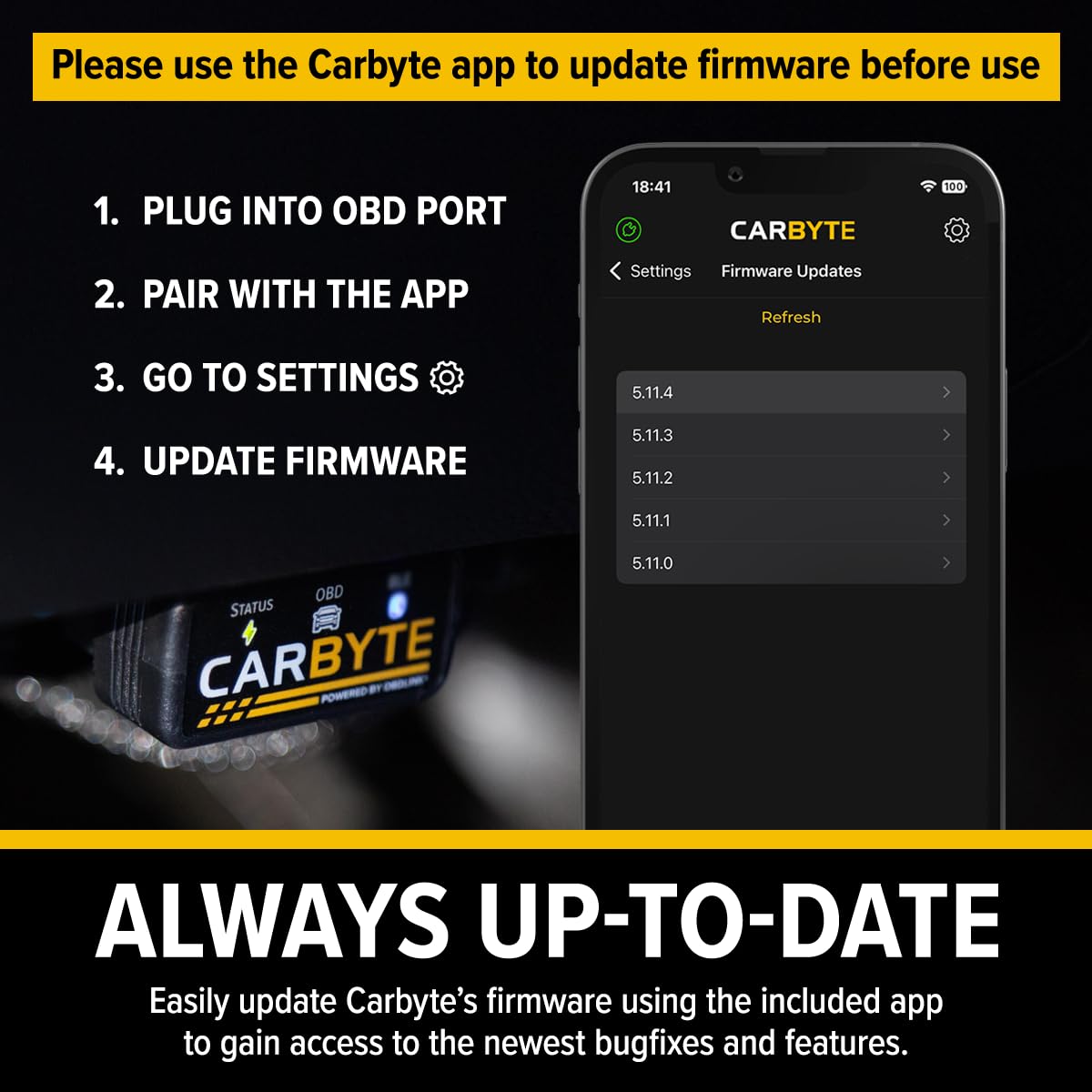 Carbyte Start/Stop eliminator on the dashboard for uninterrupted engine running.