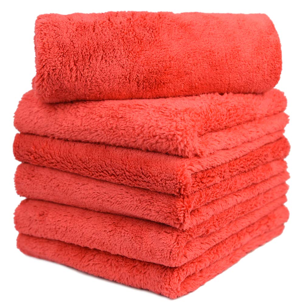 CARCAREZ 450GSM microfiber towel for car drying, front view, high absorbency.