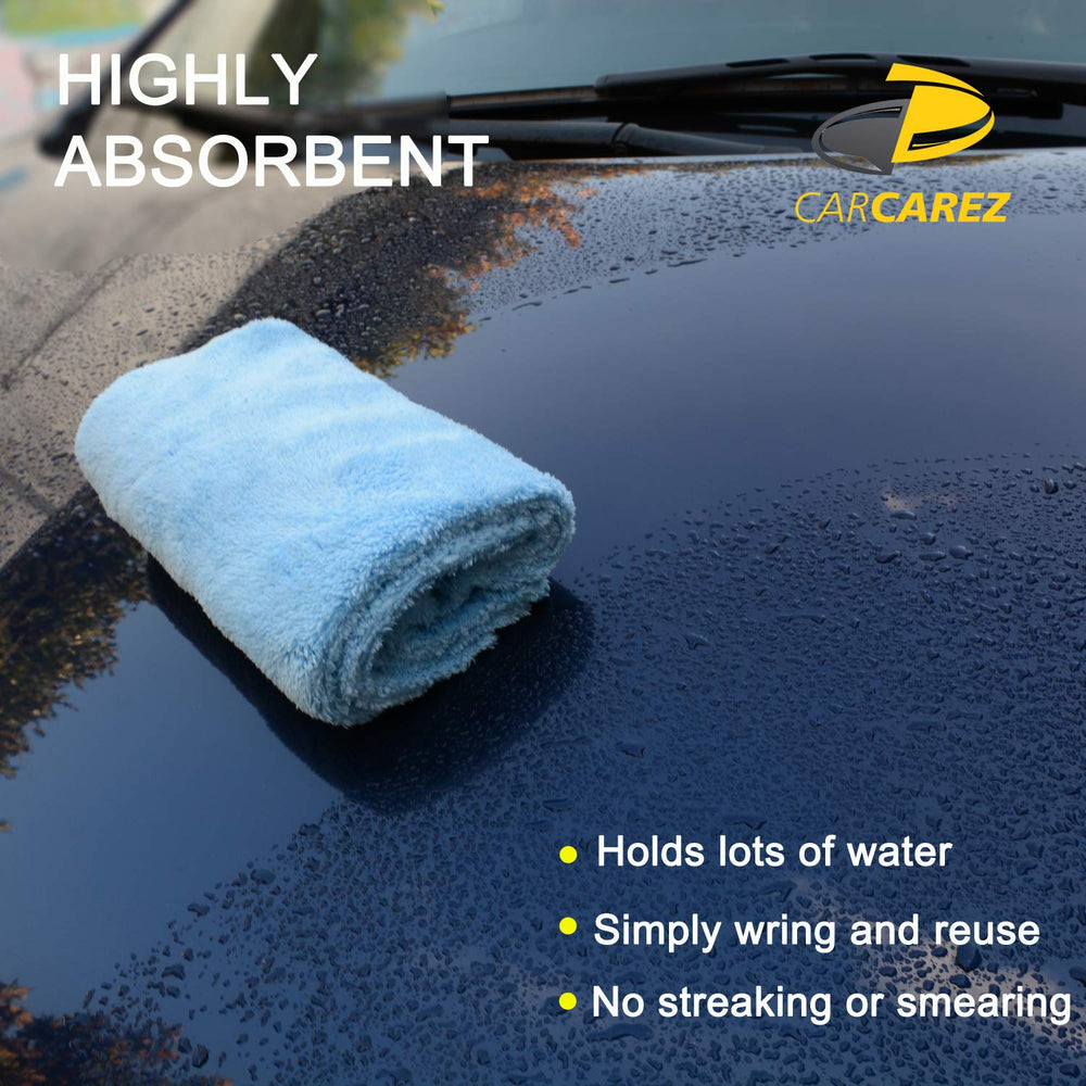 CARCAREZ drying towel speeds up drying with dual-sided plush.