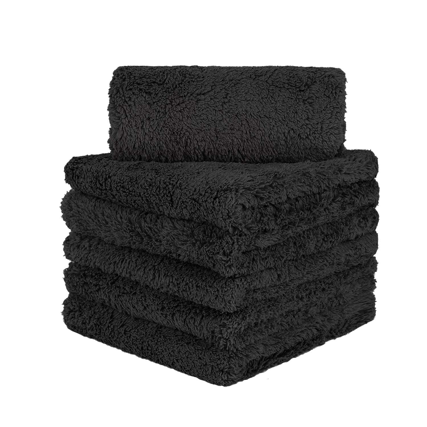 CARCAREZ premium microfiber towel 16x16 folded for detailing, soft and scratch-free.