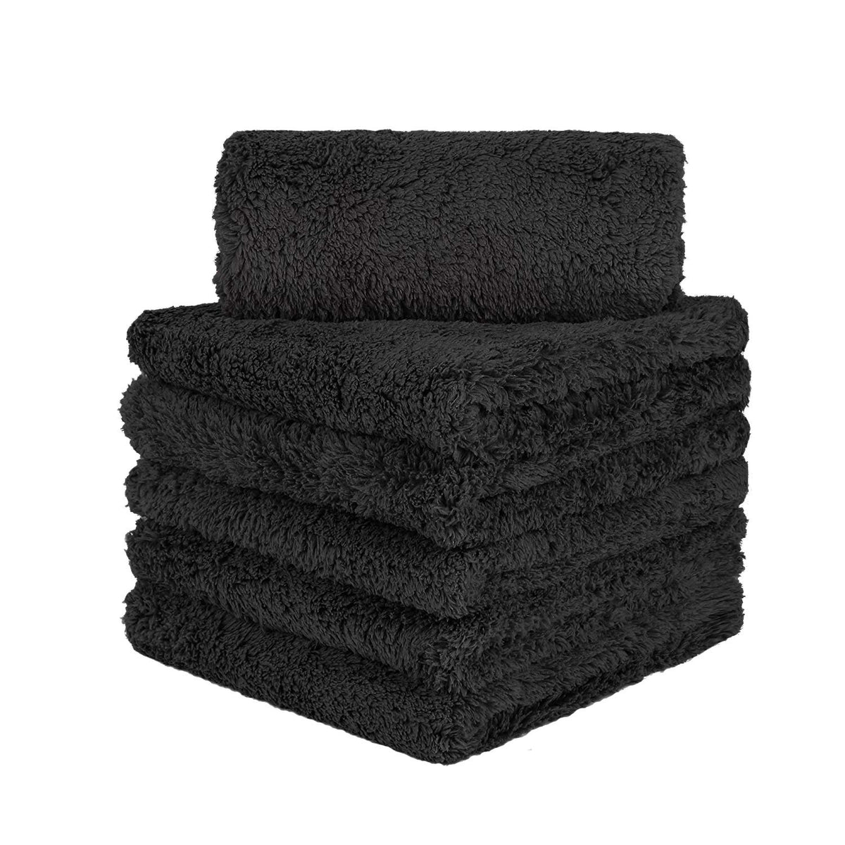 CARCAREZ premium microfiber towel 16x16 folded for detailing, soft and scratch-free.