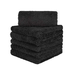 CARCAREZ premium microfiber towel 16x16 folded for detailing, soft and scratch-free.