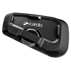 Cardo Freecom 2X dual-pack side view highlighting universal Bluetooth connectivity.