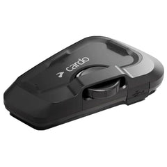 Cardo Freecom 2X speaker grille close-up for immersive ride audio.