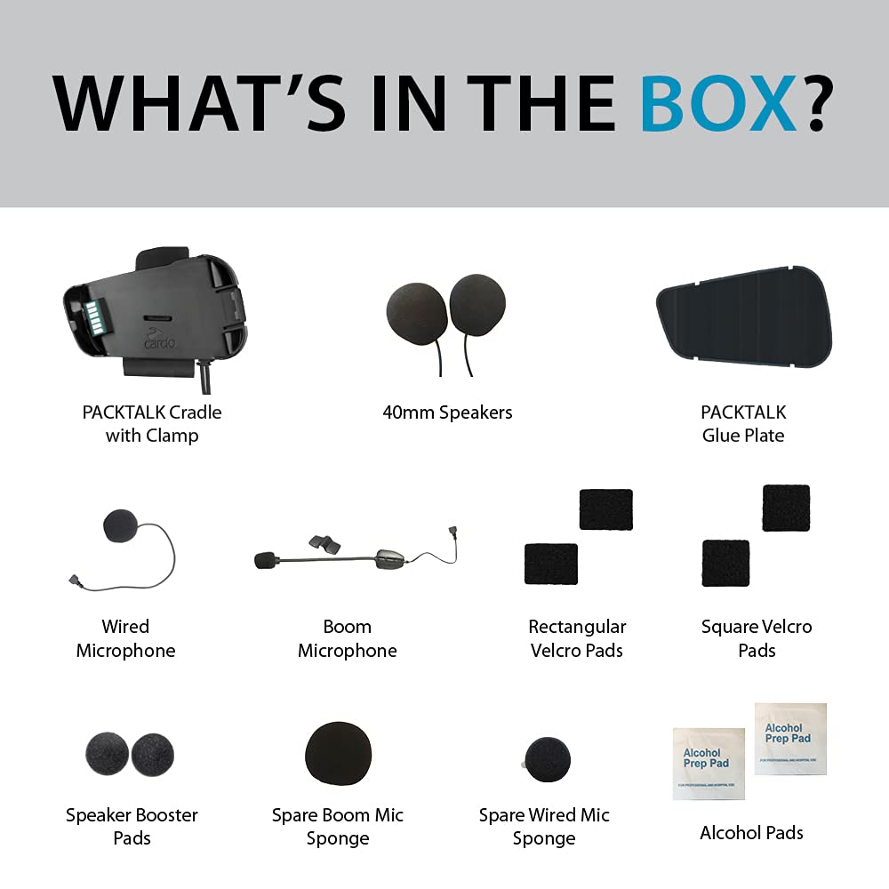 Hard boom audio kit designed for half helmets with clear voice pickup.