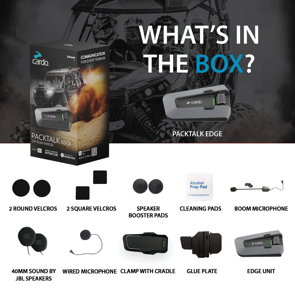 Cardo PackTalk Edge tool-free installation speeds setup on any helmet.