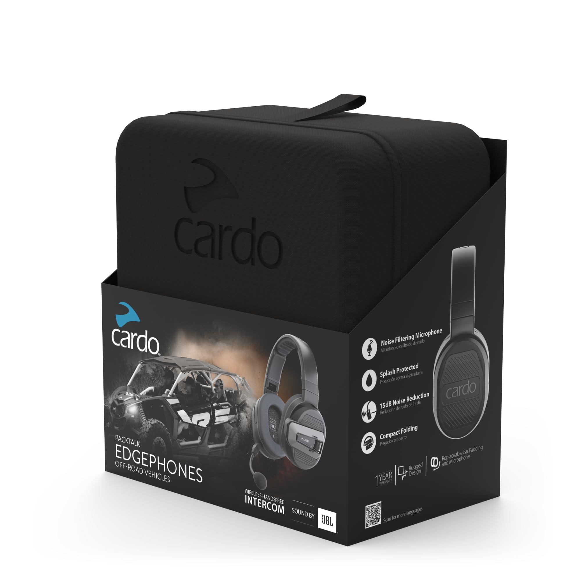 Cardo Packtalk Edgephone ORV all-terrain ready build for rugged environments.