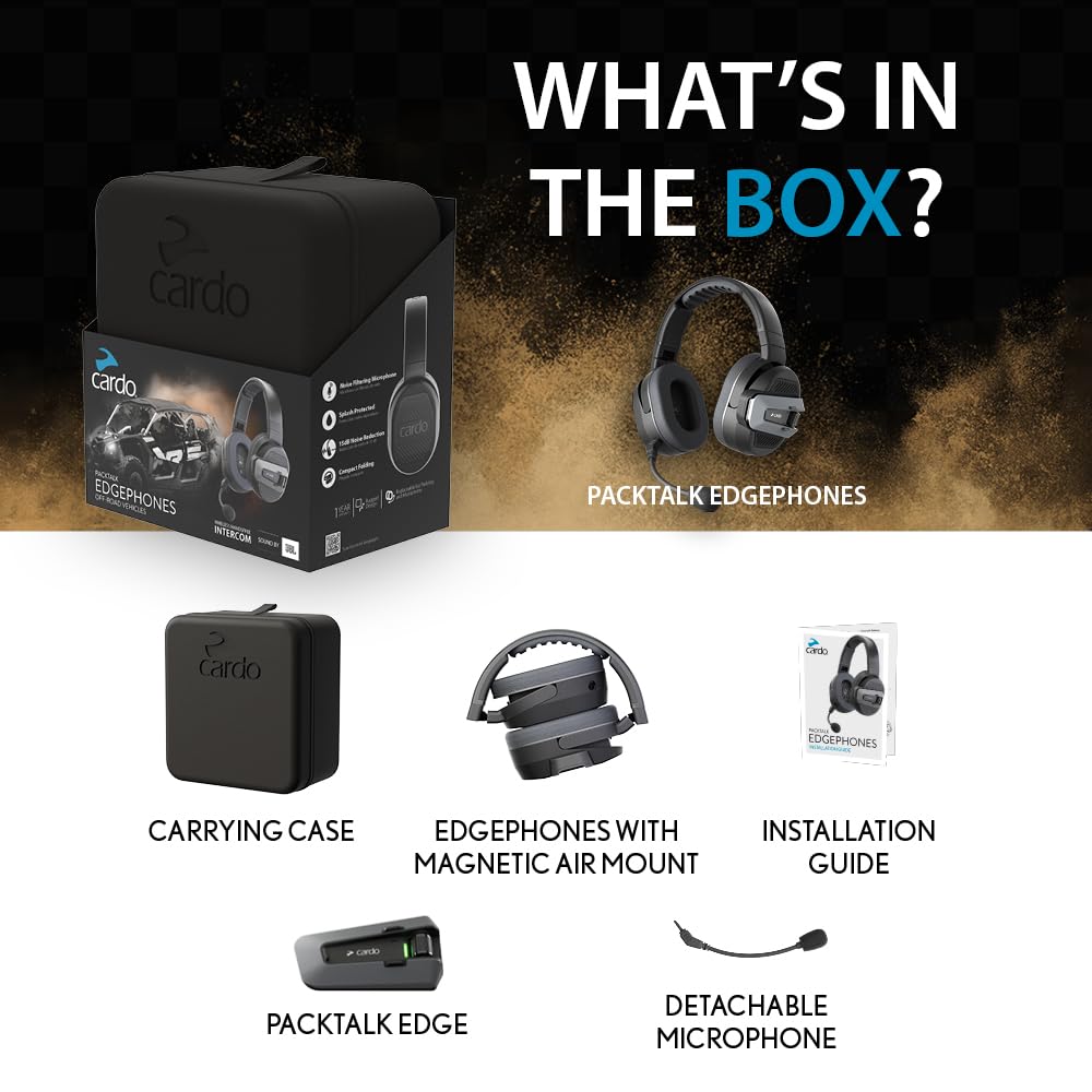 Cardo Packtalk Edgephone ORV JBL audio profiles adapt sound in conditions.