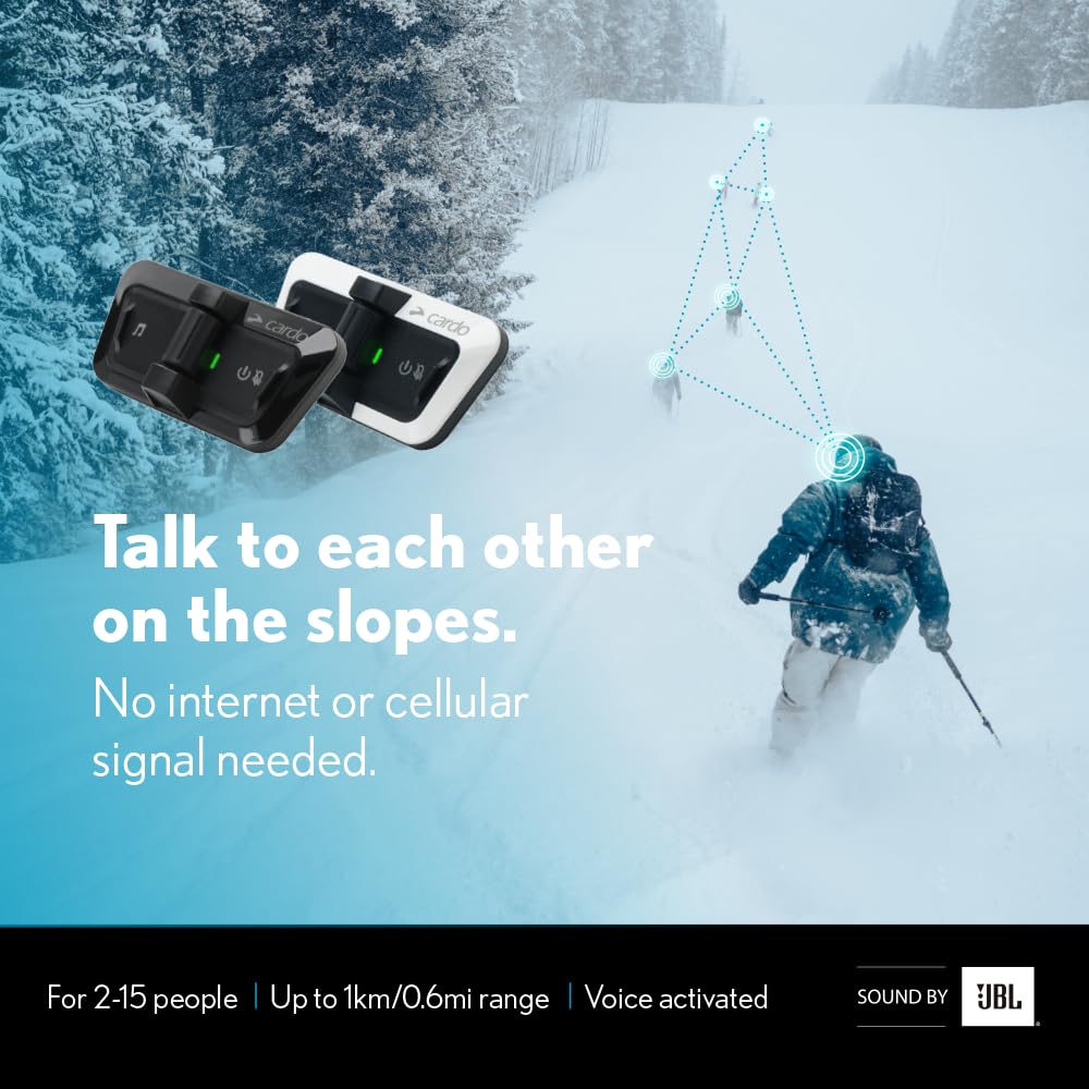 Cardo Packtalk Outdoor IP67 waterproof design withstands rain and snow
