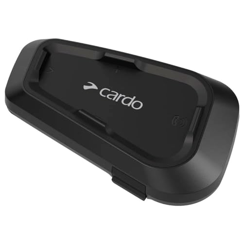 Cardo Spirit headset top view with accessible controls for safe on-road use