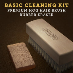 Care & Cool Natural Rubber Eraser closeup highlighting gentle stain lifting on textured surfaces.