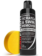 Carfidant Black Scratch Remover bottle repairing dark paint without harming the clearcoat.