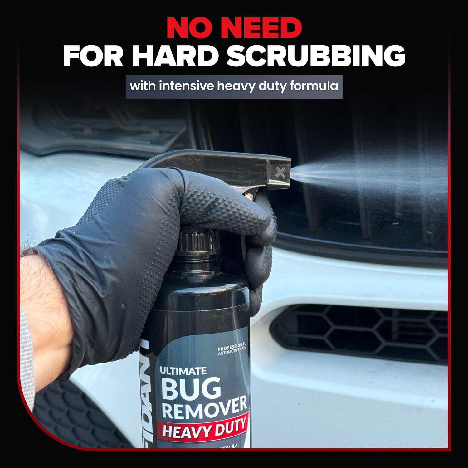 Applying on a vertical surface to demonstrate cling and clean results