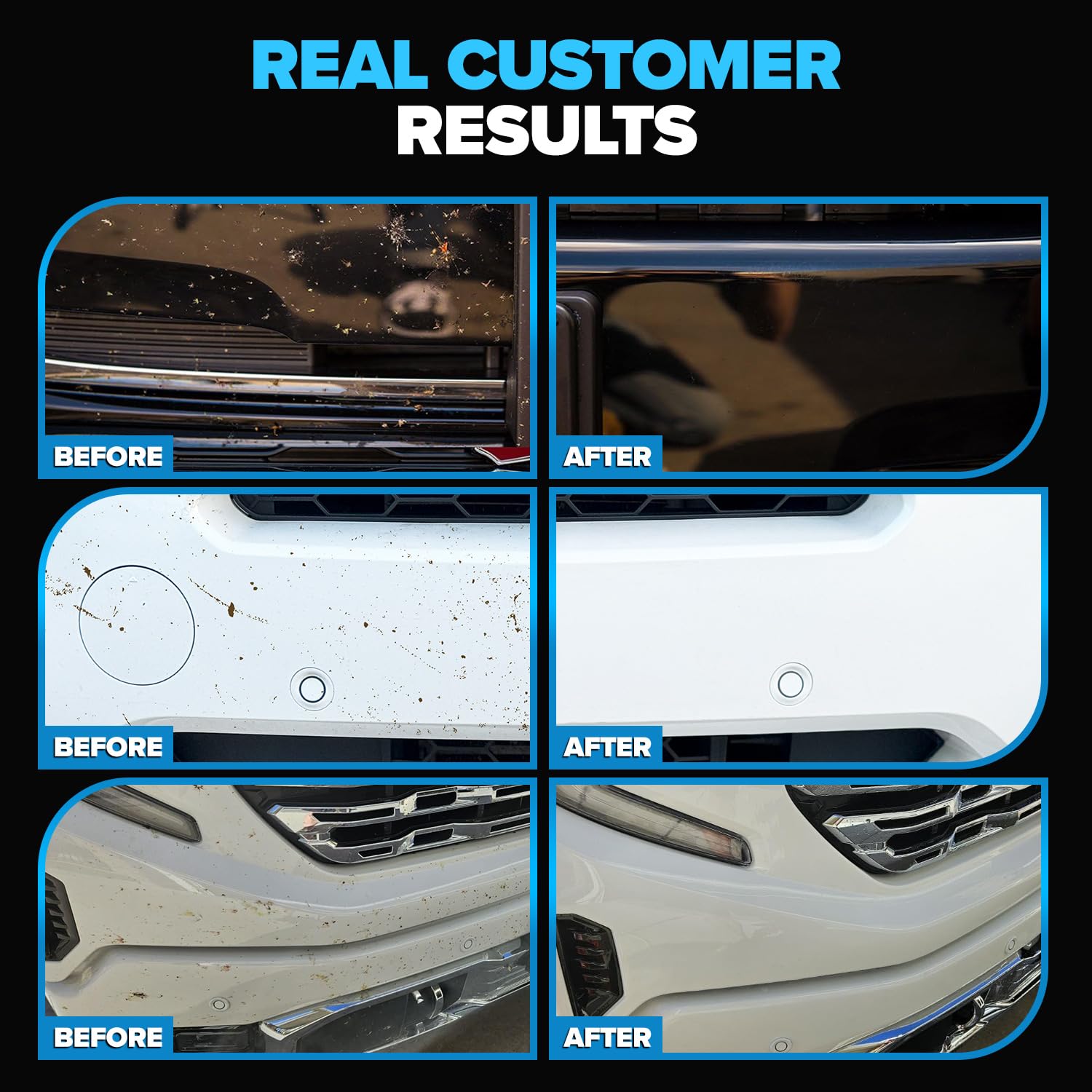 Safe on glass, plastic trim, chrome, and metal surfaces