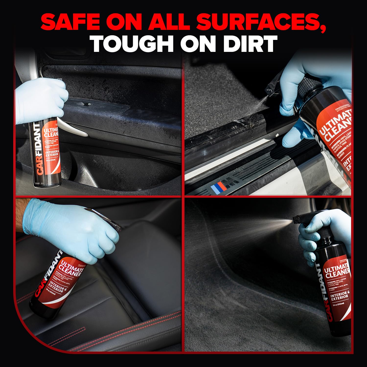 Car Interior Cleaner removes embedded stains from seats and carpets with ease.