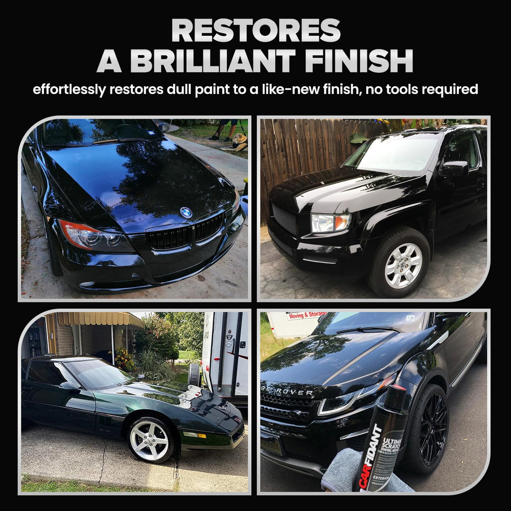 Carfidant paint restoration gloss highlighting restored depth and shine