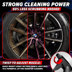 Carfidant Rim Reactor color change indicating grime breakdown on wheels