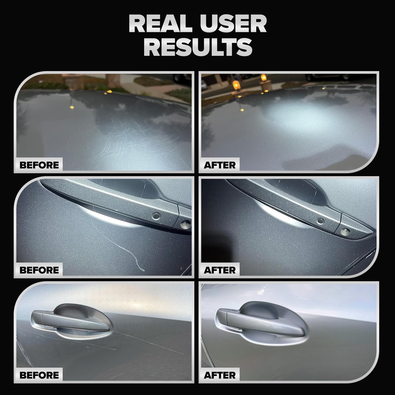 Applying Carfidant remover with buffer pad to reduce swirl marks