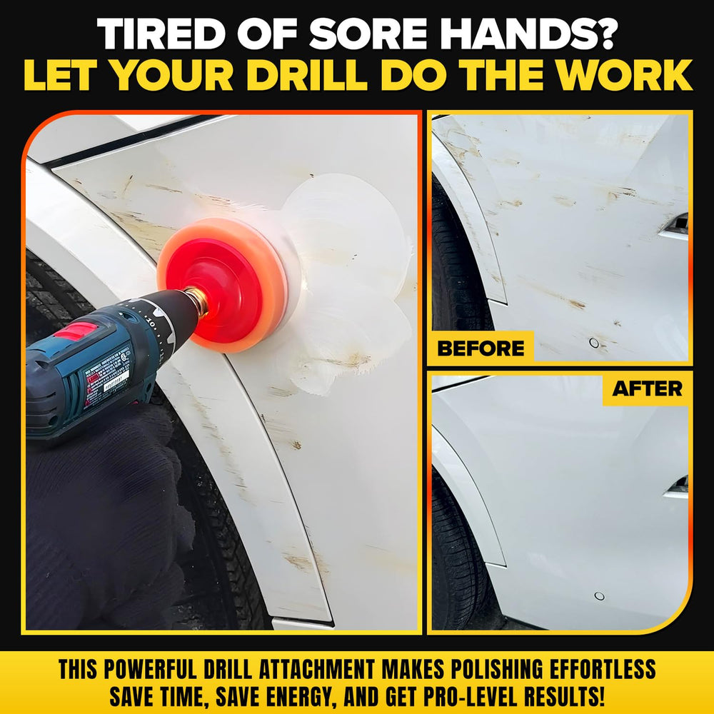 Carfidant Scratch Remover Drill Attachment enables fast polishing on scratches and swirls