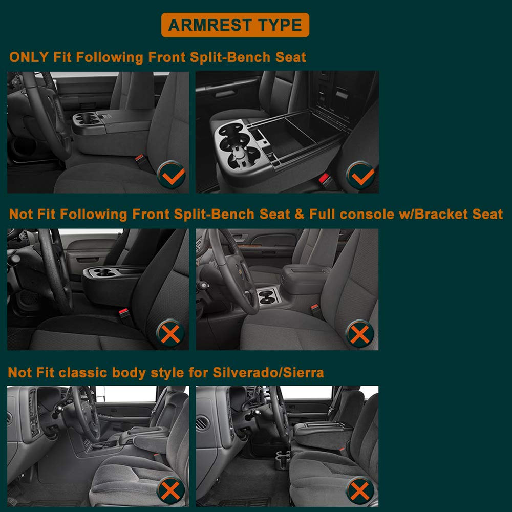 Carforu armrest lid with synthetic leather, soft touch and scratch resistance.