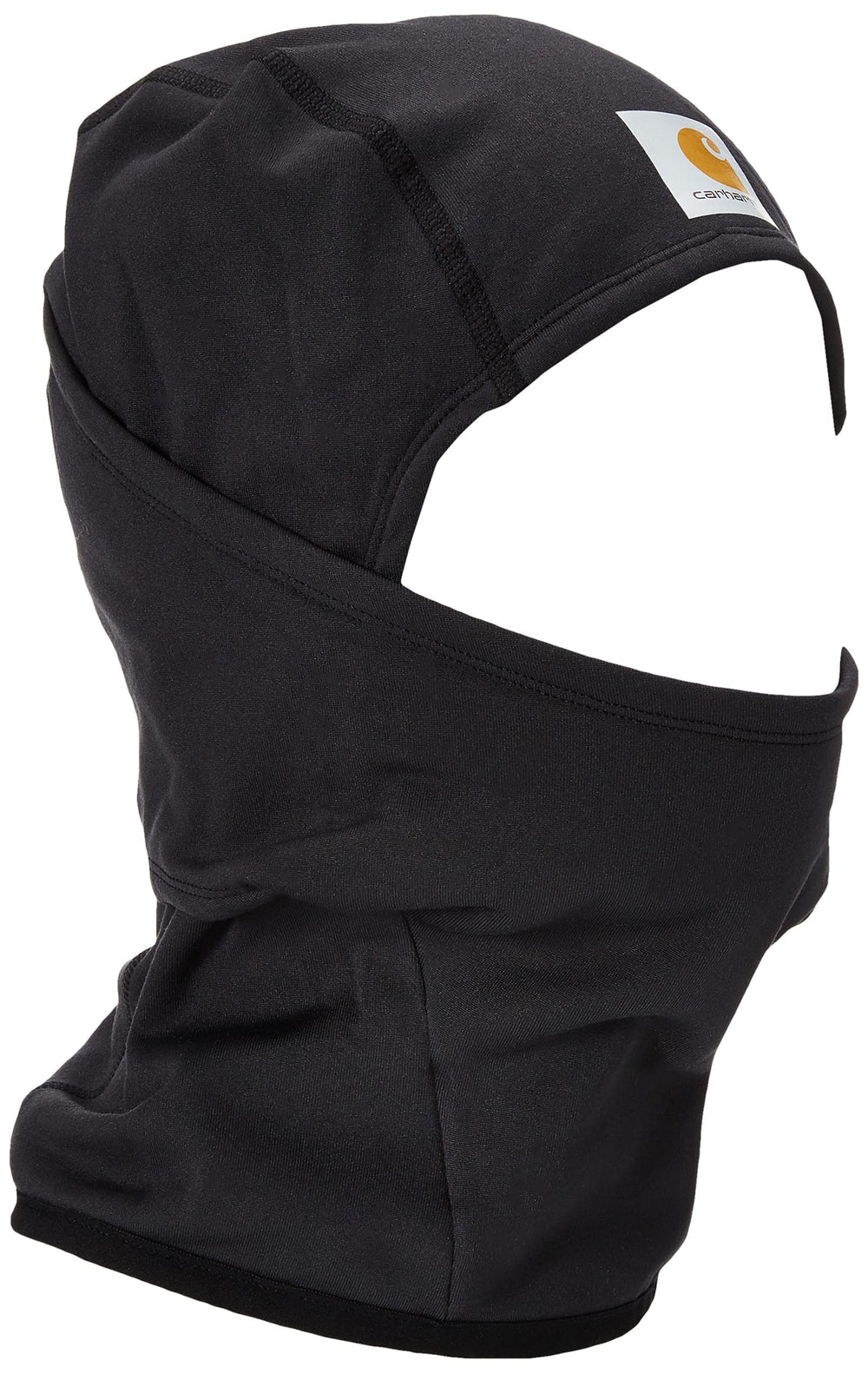 Carhartt helmet liner mask front view shows fleece warmth under a hard hat