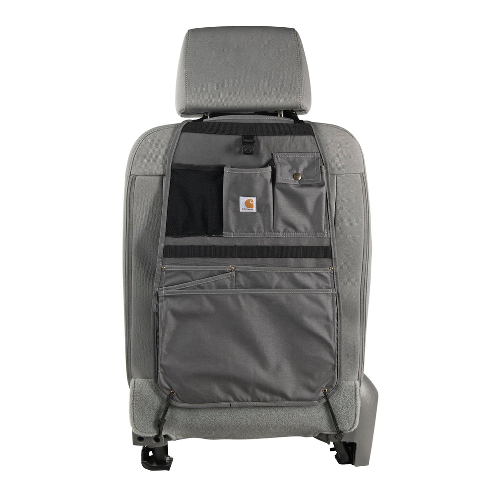 Carhartt seat back organizer water bottle pocket keeps drinks within reach on the road.