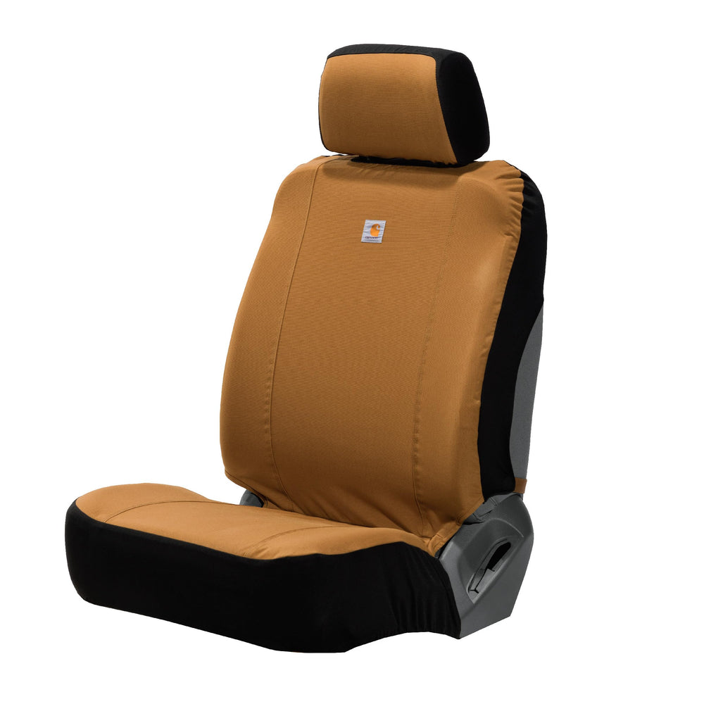 Carhartt Universal Nylon Duck Seat Cover front view with Rain Defender protection