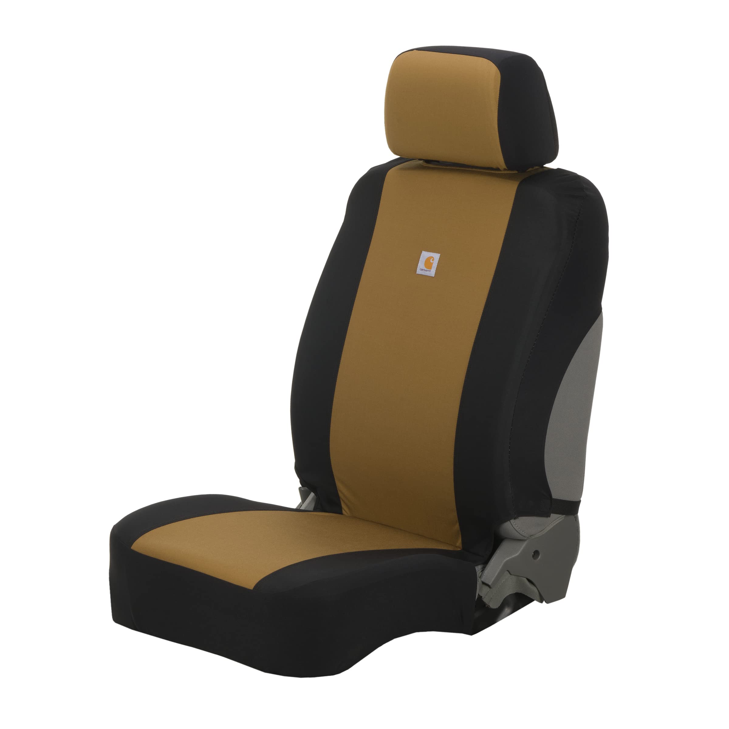 Carhartt universal seat cover with Rain Defender guards against spills and water, protecting interiors.