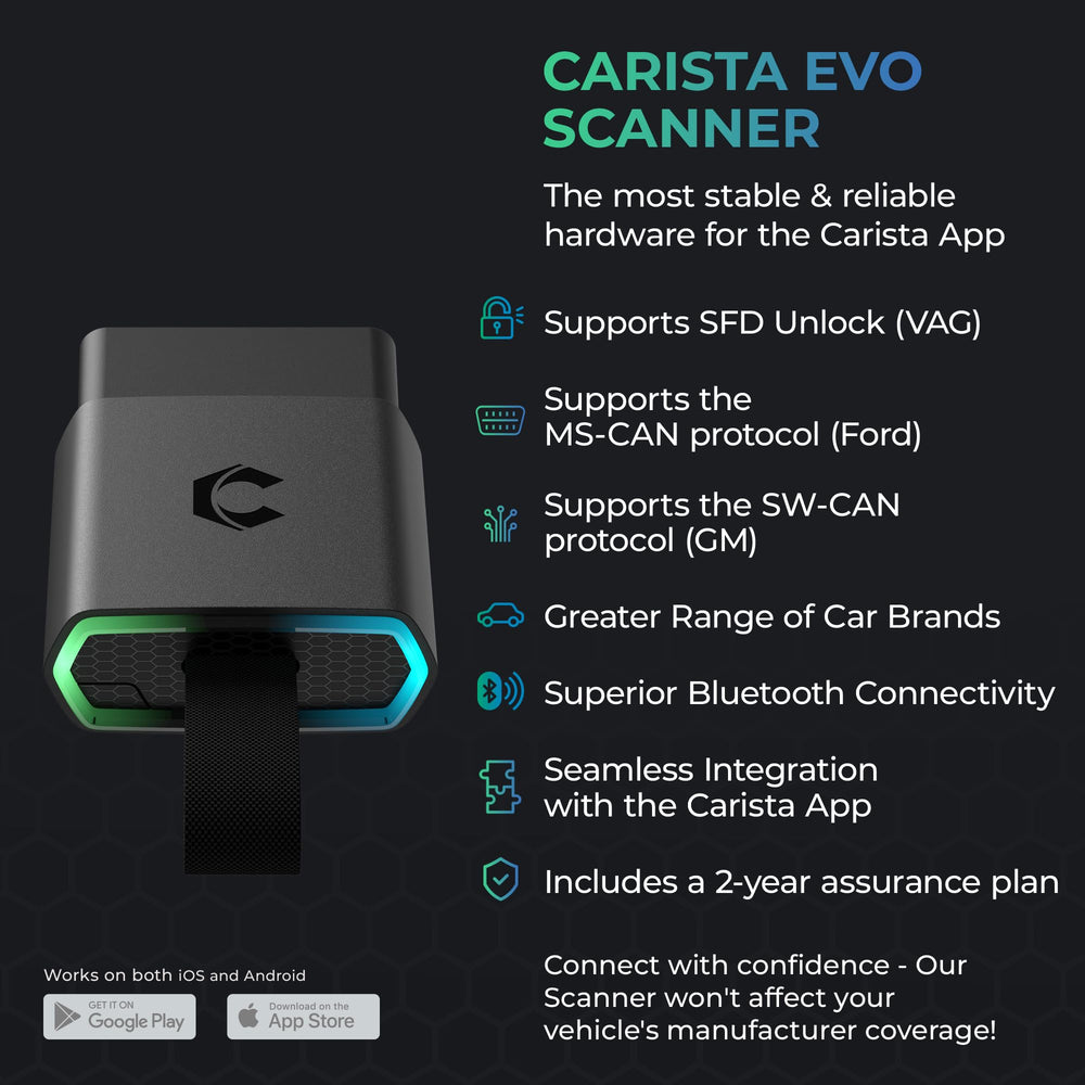 Carista EVO DIY service tools enable on device maintenance tasks.