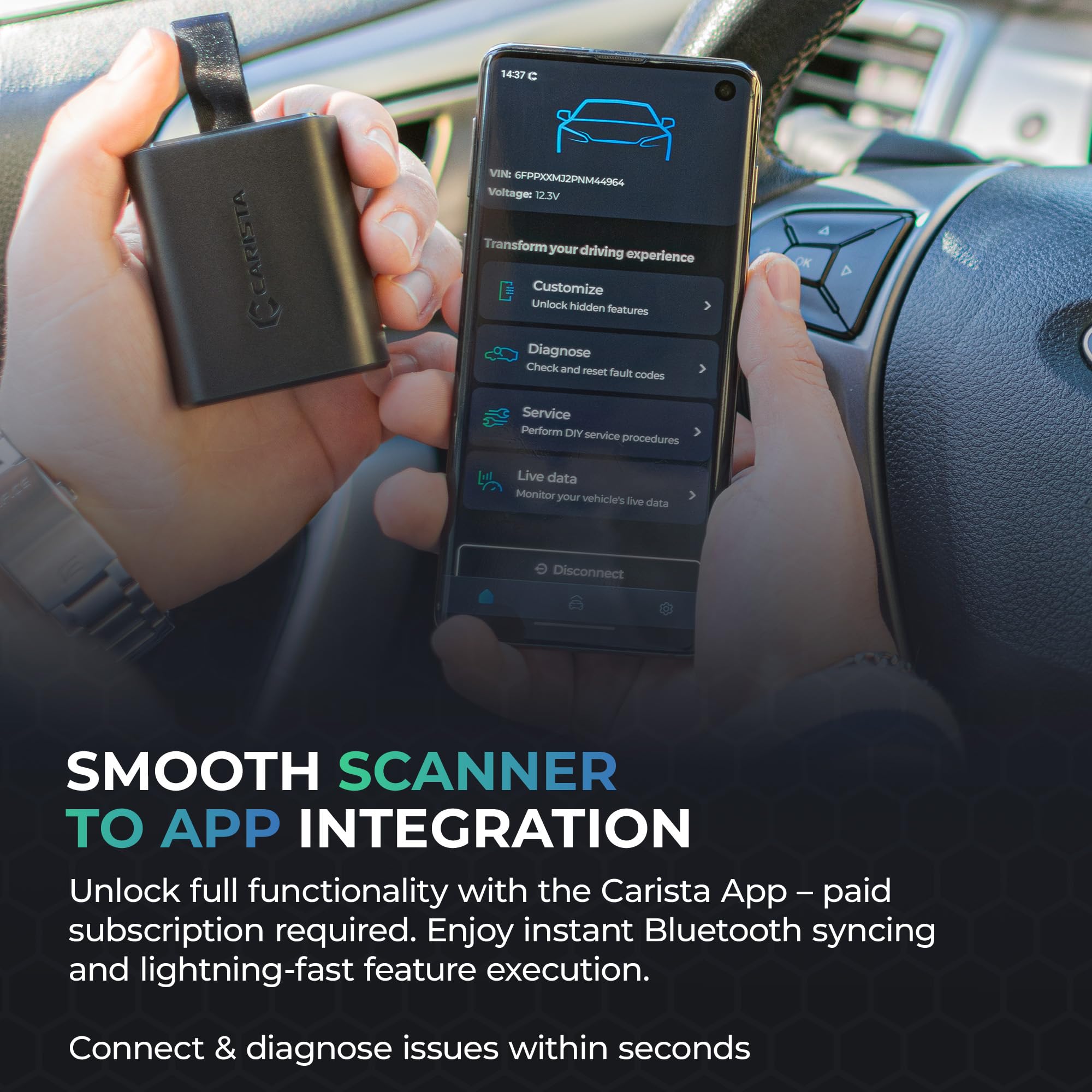Carista EVO freeze frame data access helps analyze fault conditions quickly.