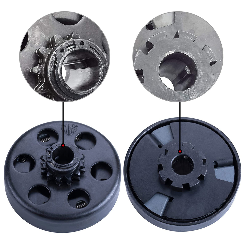 Carkio black metal clutch designed for engines up to eight horsepower