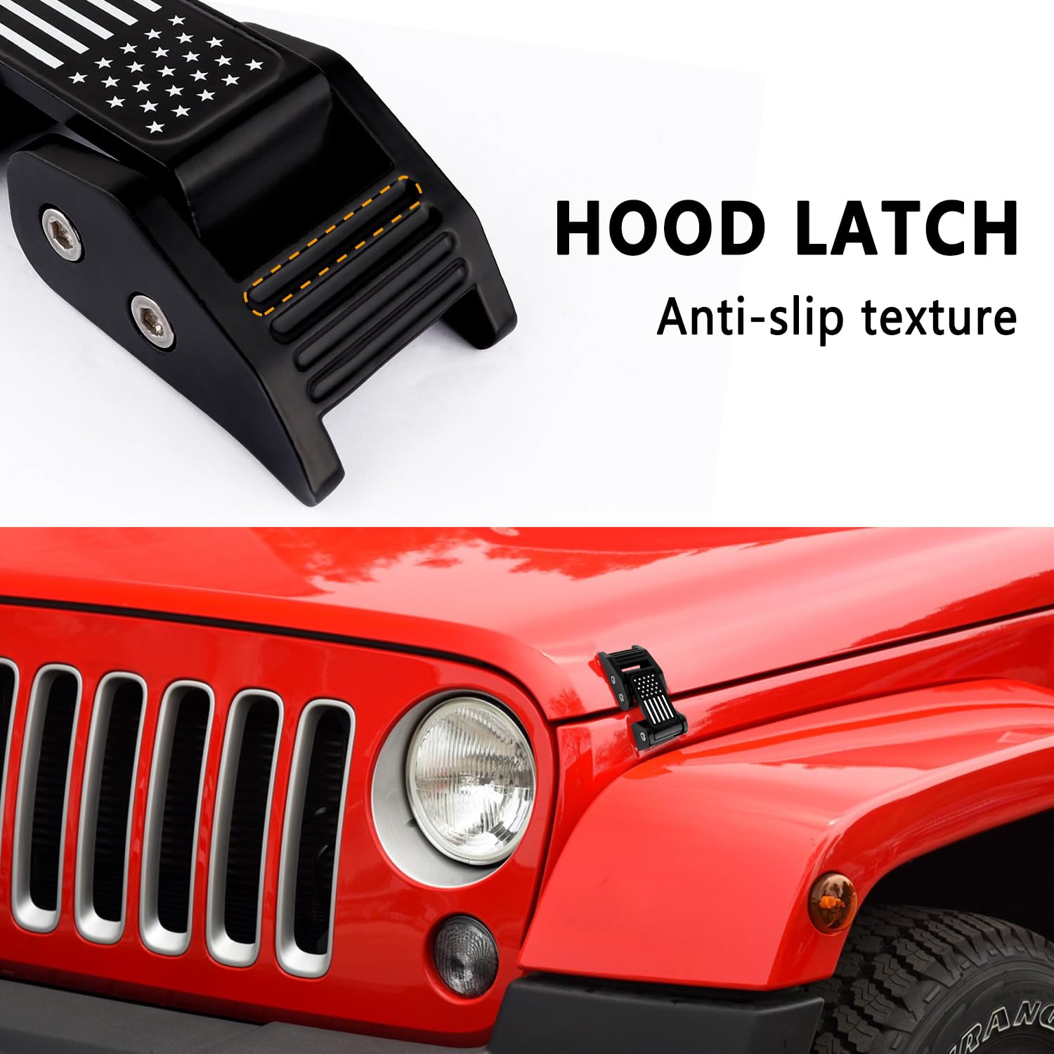 Carleef hood latch reduces engine shake on rough roads