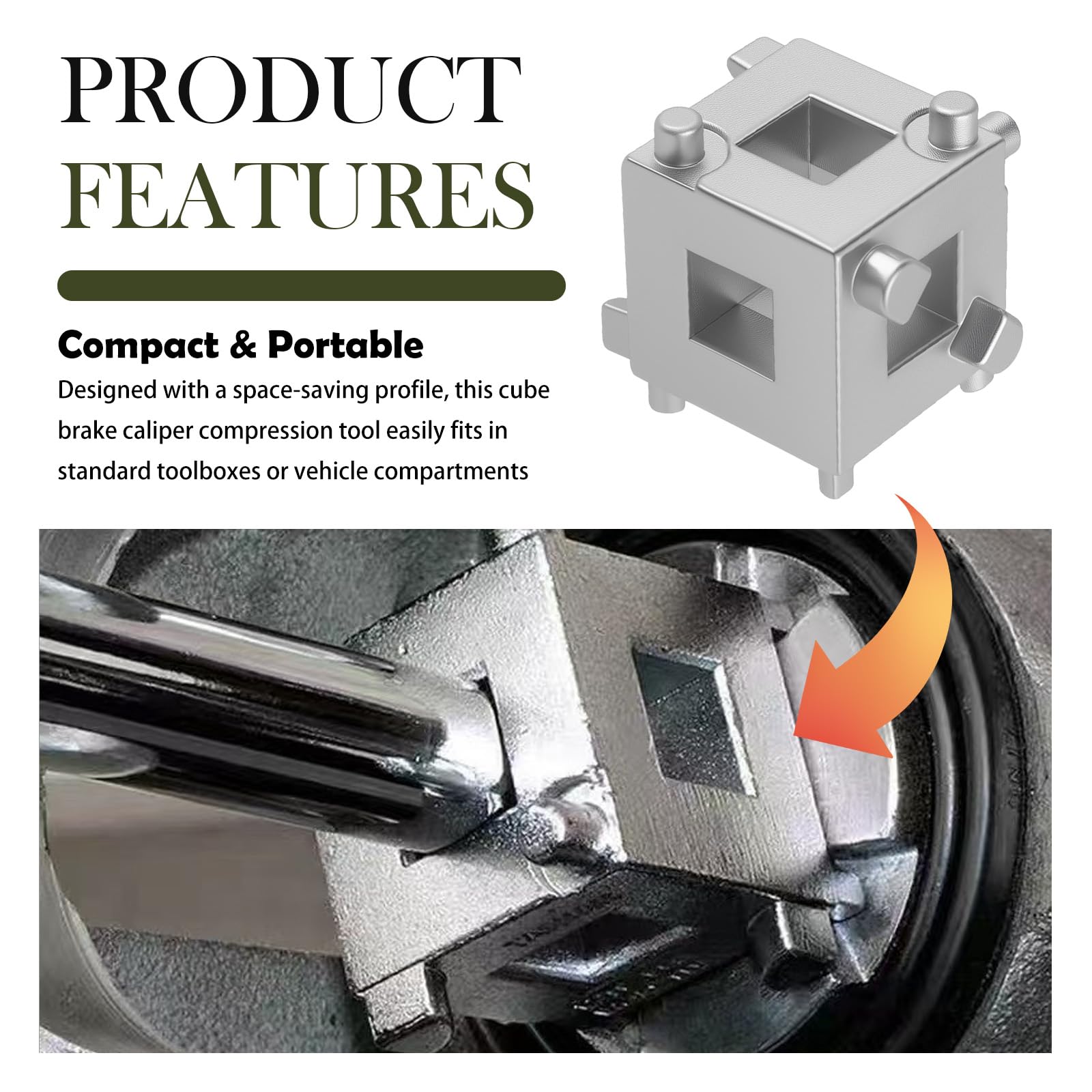 carleef cube installed on caliper with ratchet demonstrating controlled piston rotation