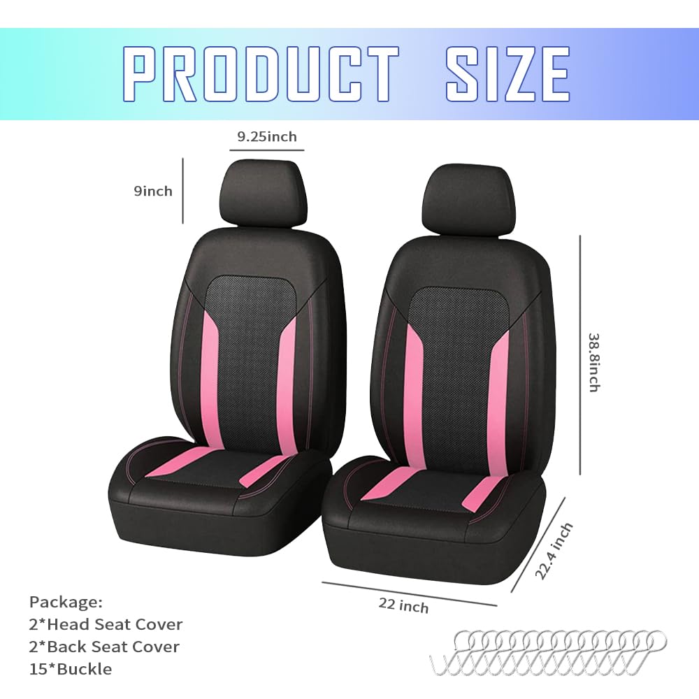Carleef pink cooling seat cover back view with foam padding protecting seats